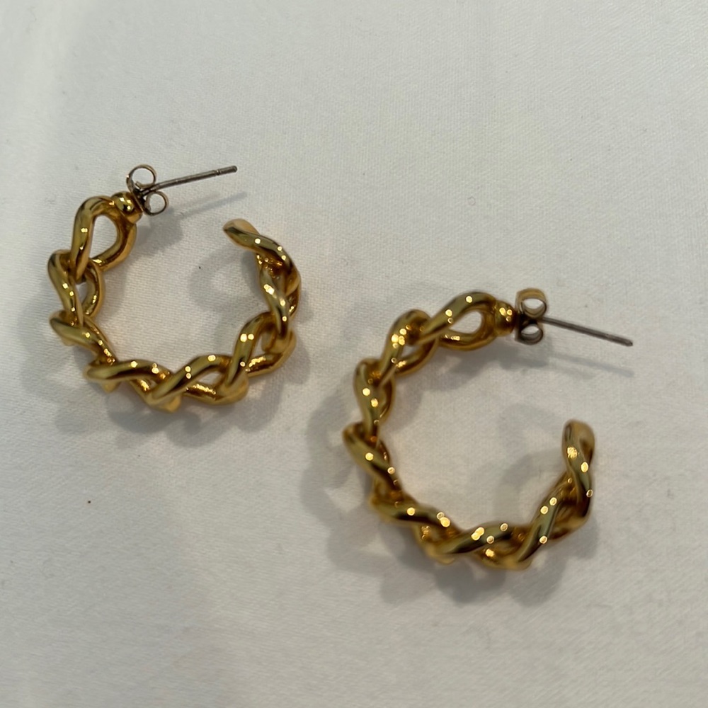 Gold hoops earrings